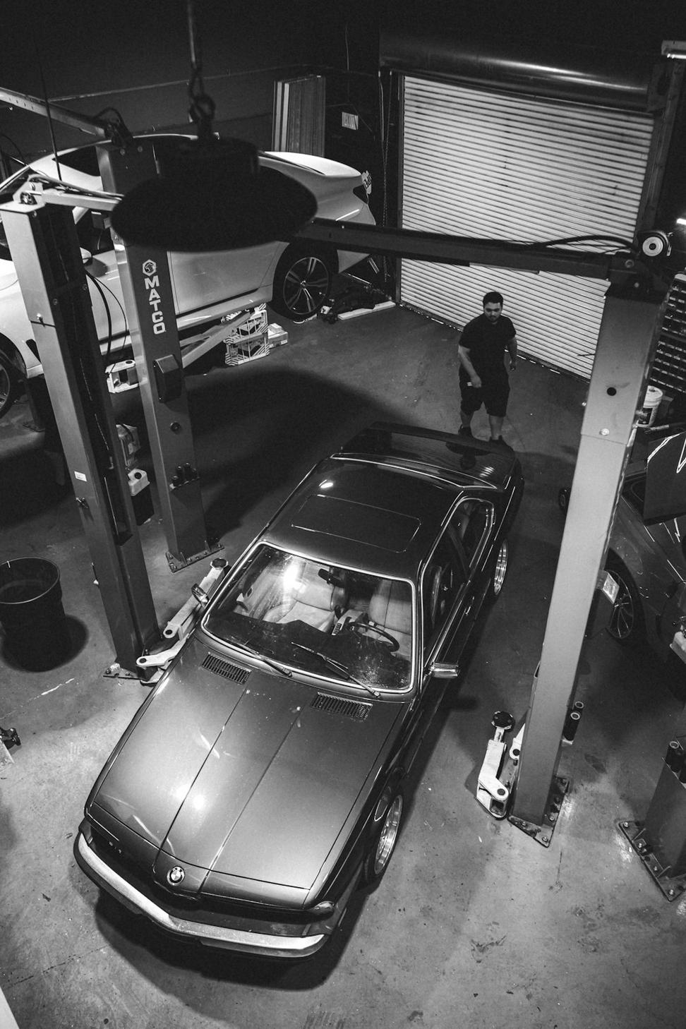 Classic car being restored